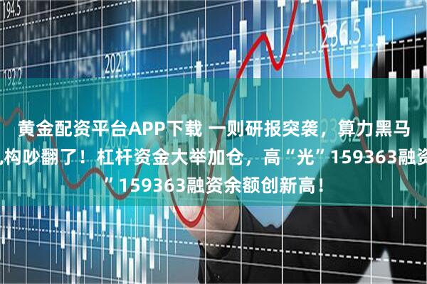 黄金配资平台APP下载 一则研报突袭，算力黑马集体杀跌，机构吵翻了！杠杆资金大举加仓，高“光”159363融资余额创新高！