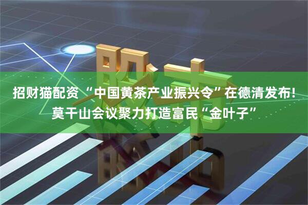 招财猫配资 “中国黄茶产业振兴令”在德清发布!莫干山会议聚力打造富民“金叶子”