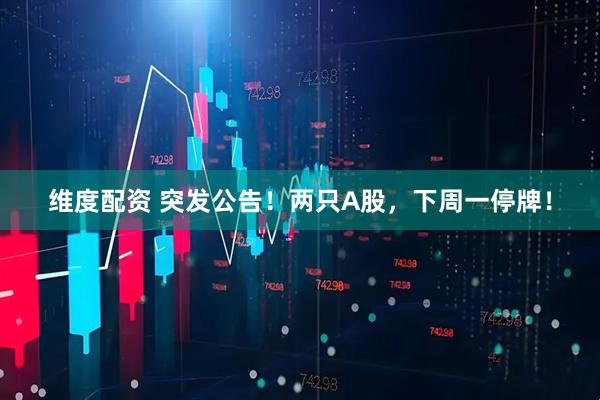 维度配资 突发公告！两只A股，下周一停牌！
