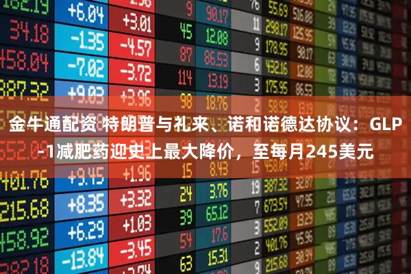 金牛通配资 特朗普与礼来、诺和诺德达协议：GLP-1减肥药迎史上最大降价，至每月245美元